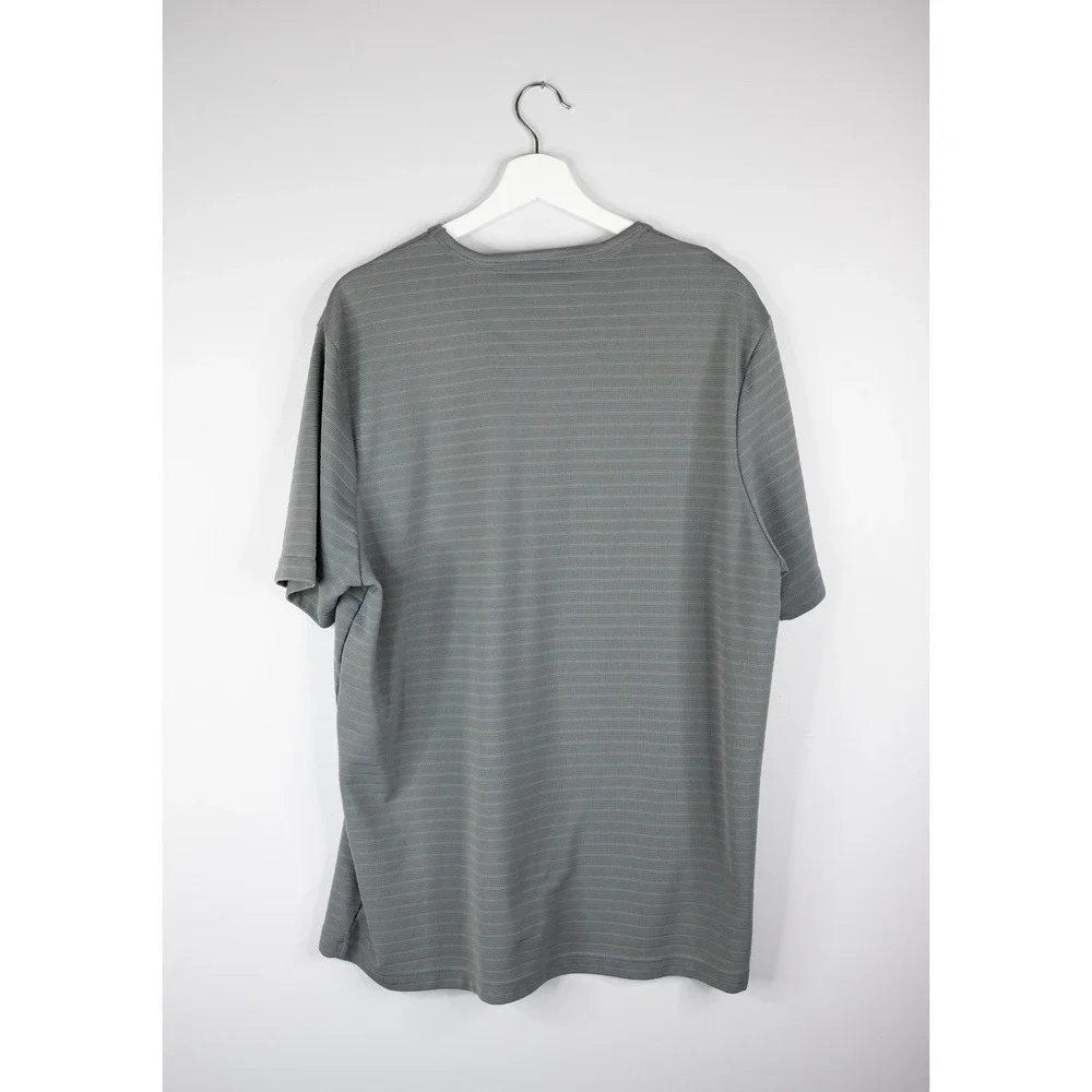Perry Ellis T-Shirt Mens XL Grey‎ Excellent Striped Short Sleeve Crew Neck Tee